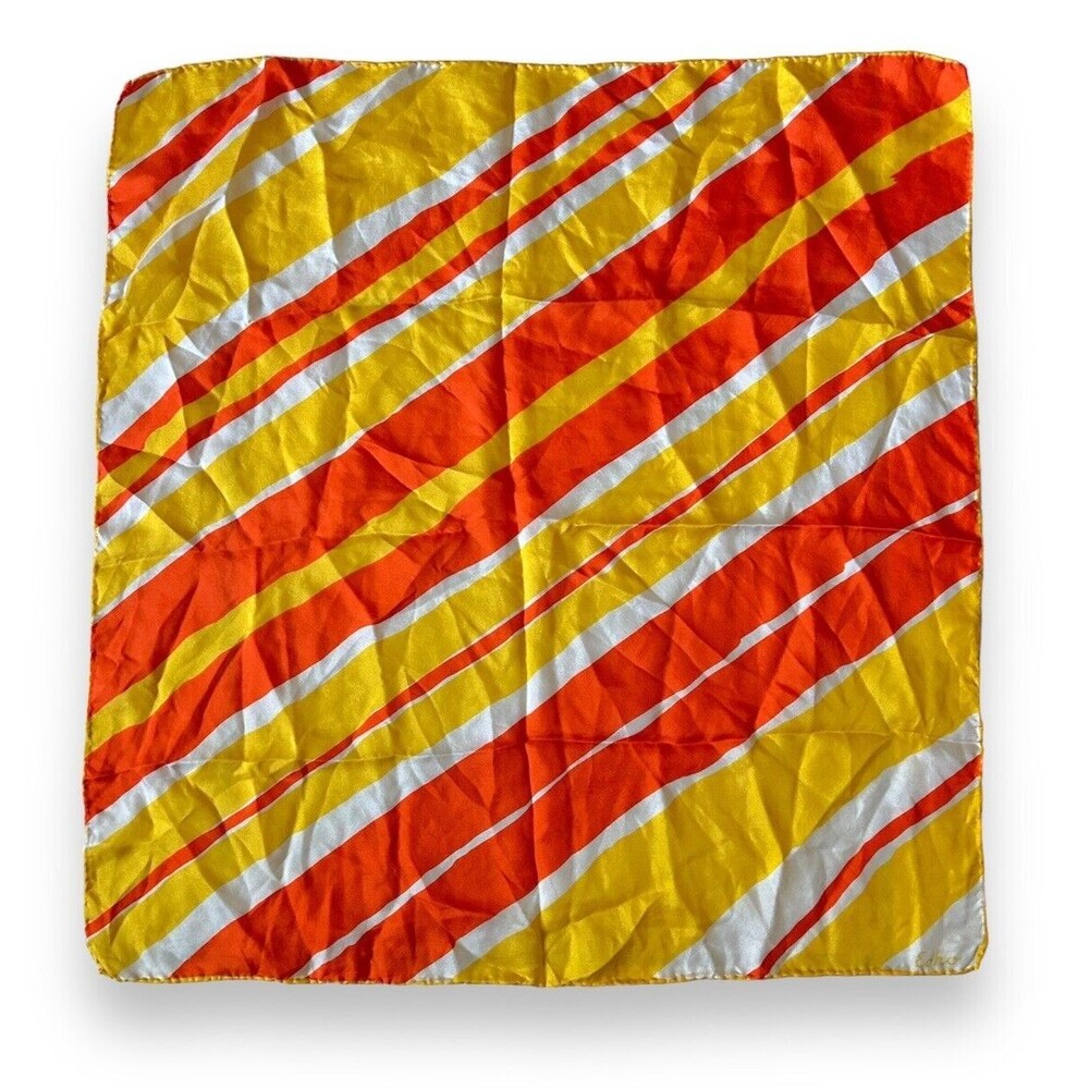 Vintage Echo Yellow Orange Square Scarf 22” X 23”Unisex Neck Scarve